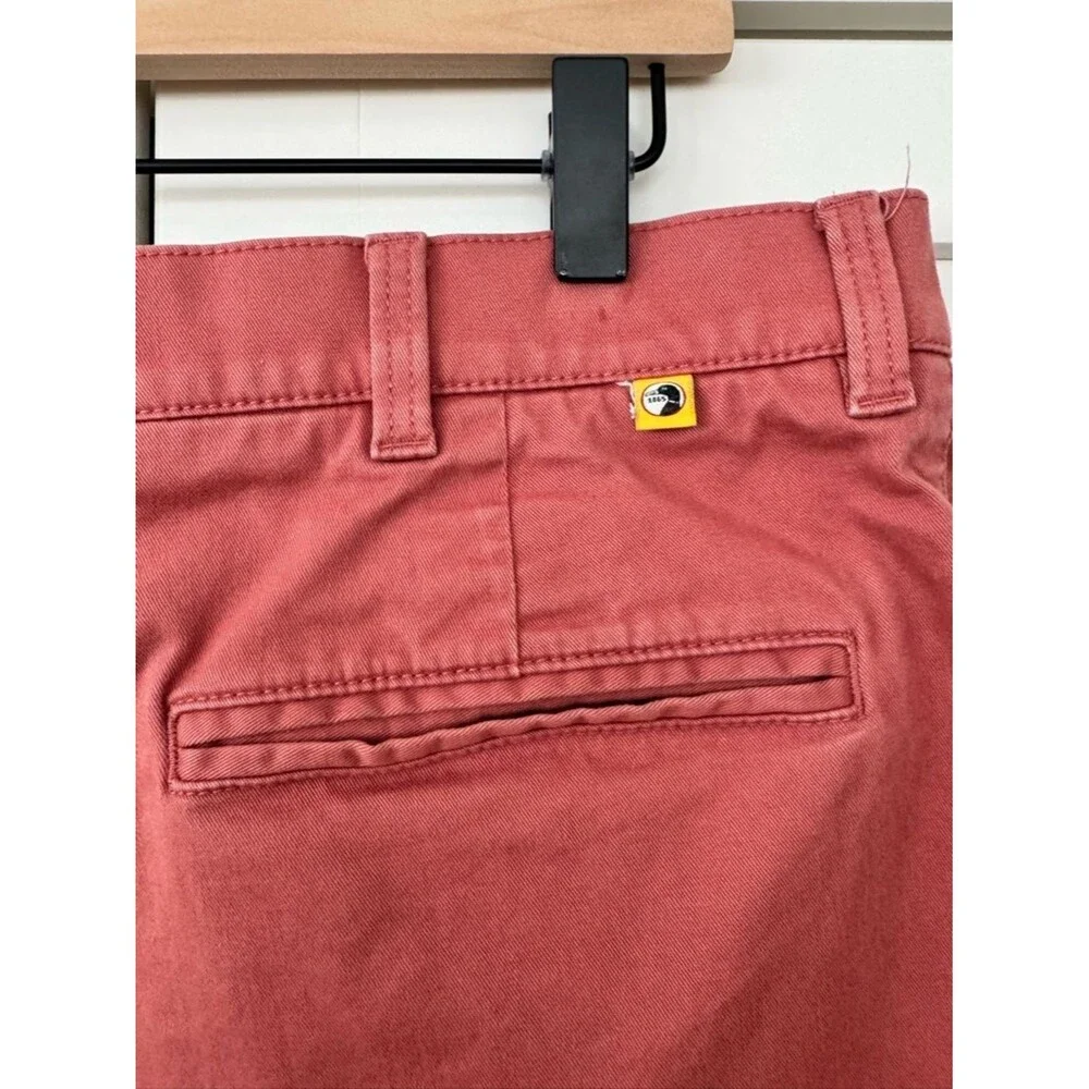 Duck Head Men's Harbor Performance Red Flat-Front Chino Shorts - Size 34 Waist